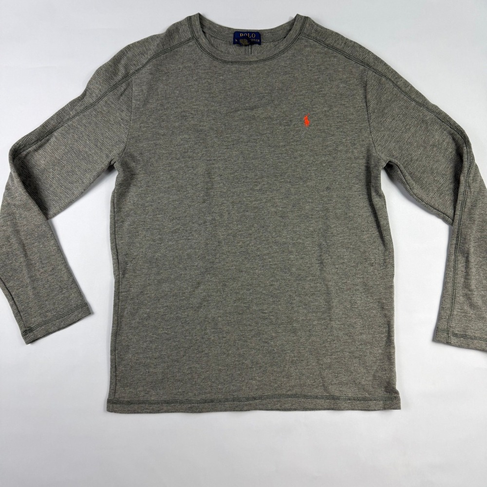 Polo Ralph Lauren Waffle Knit Crewneck Thermal Shirt Fits Men Small Women Medium